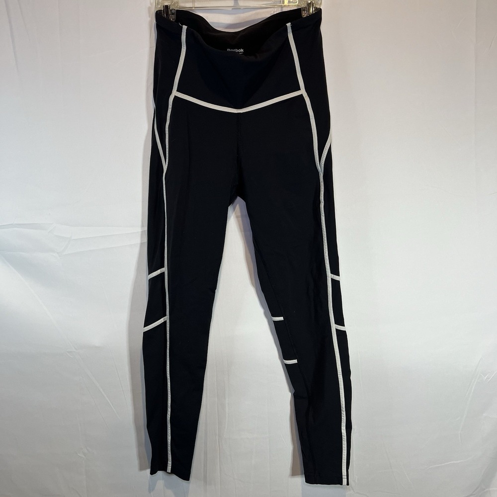 Reebok Leggings Women's Medium Black Gray Workout Athletic Speedwick Yoga